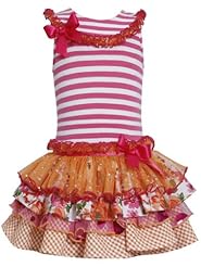 Girls Striped Print Dots Print Sleeveless Cotton/Polyester/Spandex/Knit Dropped   Waistline Tiered  Mesh  Knee Length  Dress With a Bow(s) and Ruffles