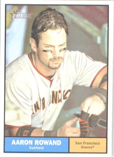 2010 Topps Heritage Baseball Card # 150 Aaron Rowand - San Francisco Giants - Mint Condition - MLB Trading Card Shipped In Protective ScrewDown Display Case!