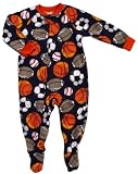 Carter's Fleece Navy Sports Footed Blanket Sleeper Pajamas