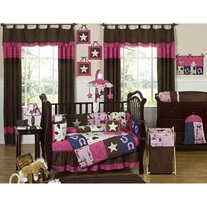 Western Horse Cowgirl Baby Bedding 9pc Crib Set