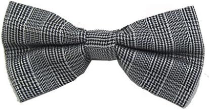 Mens Bow Tie Novelty Adjustable Pre-tied Clip-on Solid Patterned Bowtie - Vintage Oxford