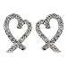 Crystal Heart Stud Earrings-Austrian Crystal Loving Heart Pave Stud Earrings by Gemgem Jewelry