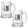Dallas Mavericks NBA 2pc 15oz Glass Tankard Set - Primary Logo by Great American Products