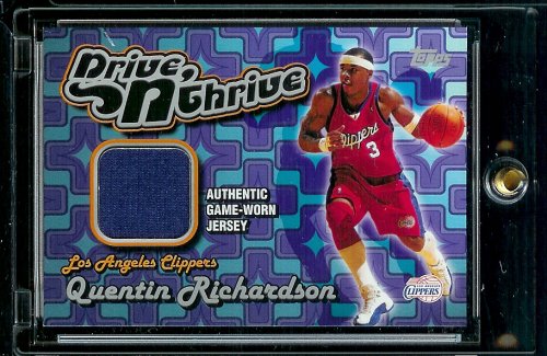 2004-05 Topps Drive, N' thrive Quentin Richardson Jersey Los Angeles Clippers Basketball Card - Mint Condition - Shipped In Protective Display Case!