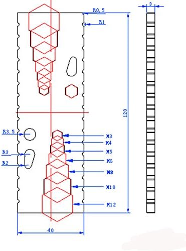 EDC Multi Pocket Tool Stainless Ruler Inch Cm Remover Hex Heads Nails Spanner