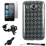 Clear Smooth Durable TPU Skin with Argyle Texture Design Protector / Silico ....