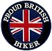 Proud British Biker Embroidered Patch English Union Jack Flag Iron-On Motorcycle Emblem