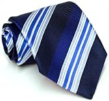 Paul Smith Blue Striped Grosgrain Silk Necktie PS-TIES-07