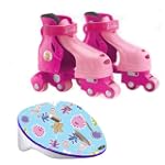 Fisher Price Barbie My First Skates for Girls with Razor Toddler Helmet Maggies Flowers (Fits Ages 1-4)