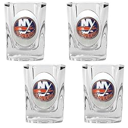 New York Islanders NHL 4pc Square Shot Glass Set by Great American Products