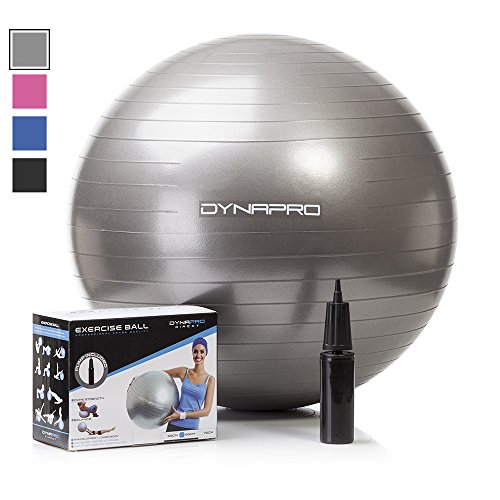 NEW-DynaPro Direct Exercise Ball With Pump Gym Quality Fitness Ball Aka Yoga Ball Swiss Ball 65 Centimeters Silver NEW-DynaPro Direct Exercise Ball With Pump Gym Quality Fitness Ball Aka Yoga Ball Swiss Ball 65 Centimeters Silver