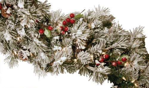 Good Tidings 4245348 Tiger Pine Artificial Flocked Christmas Garland 9 Feet Long