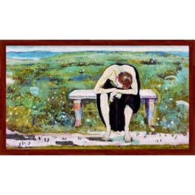 Tableau avec cadre: Ferdinand Hodler, "Disappointed Soul", 69 x 39 - Bois Markant: Dark brown
