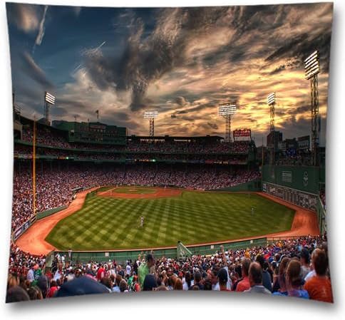 Baseball Stadium Baseball Pillow Cover, Sport Pre-Shrunk Cotton Linen Pillow Sham, 18X18 MLB Logo Printed Pillowcase, Pillowcase for Spoort Fans