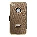 Gold Silver Luxury Luxurious Synthetic Leather Magnetic Flip Case Cover Protector Skin for iPhone 4 4G 4S
