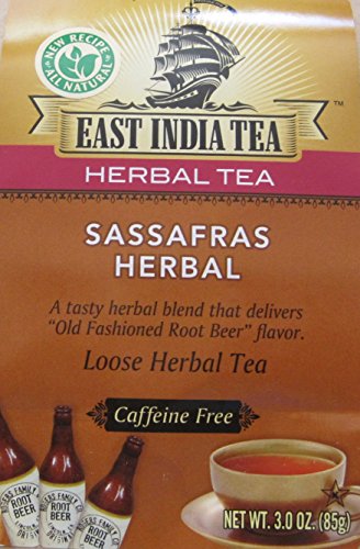 East India Tea - Sassafras Herbal Tea - 3 Oz Loose Tea - Old Fashioned Root Beer Flavor