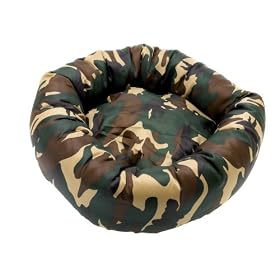 Wanted Dog Basket, Camouflage Print, Waterproof, Small