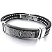 INBLUE Men,Women's Stainless Steel Rubber Bracelet Bangle Cuff Black Cross Bible Lords Prayer
