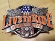 LIVE TO RIDE Biker Rider Belt Buckle Chopper
