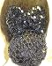 Sn71, Hand Crocheted Metallic Black Gimp Dress Snood with Black Sequin Bow for Women and Teens