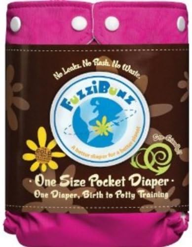 FuzziBunz One Size Diaper, Crush Berry, 10-45 Pounds by FuzziBunz