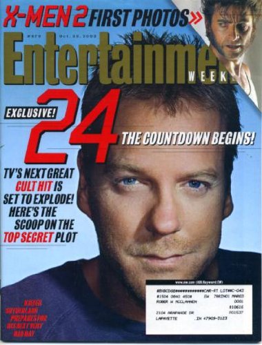Entertainment Weekly October 25 2002 X-Men 2, Kiefer Sutherland in 24, Adam Sandler, Carlos Santana, Michael Moore