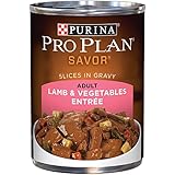 Purina Pro Plan Wet Dog Food, Savor, Adult Lamb & Vegetables Entr&eacute;e Slices In Gravy, 13-Ounce Can, Pack of 12