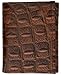 Croco Print Cowhide Leather Trifold Wallet with Id window and Credit card Slots by Marshal