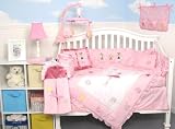 New Boutique Pink Ballerina 10pcs Baby Crib Bedding Set