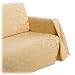 Ibiza Damask Leaf Jacquard Chair Throw Cover, Gold