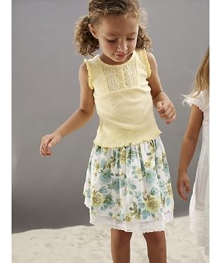 Green flower all-over-print skirt 5-6years
