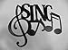 Sing Word and Musical Notes Metal Wall Art Decor