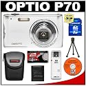 Pentax Optio P70 Digital Camera (White) + 8GB SD Card + Carrying Case + Cameta Bonus Accessory Kit