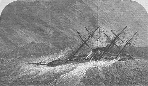 GREECE. Lapwing(O'Reilly), wind, Doro Channel - 1861 - old antique vintage print - engraving art picture prints of Greece Ships - Illustrated London News