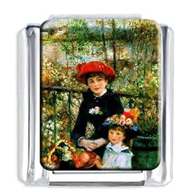Renoir Art On The Terrace Italian Charms Bracelet Link