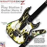 Radioactive Yellow Skin by WraptorSkinz TM fits PS2 Guitar Hero II ( 2 ) Kramer Guitar Controllers (GUITAR NOT INCLUDED)