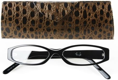 Icon Eyewear Franco Sarto-Inspired Handmade Reader and Case, Burgundy with White Trim, 2.00