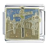 Bible Story The Crucifixion Religious Italian Charms Bracelet Link