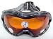Sporting Goods : Black / Silver Marbled Snow Ski Goggles Orange Lenses