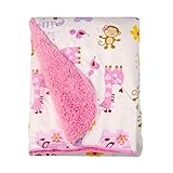 毛布 ポリエステル ソフト 四季 多機能 76*102 cm ベビー 子供用 (ピンクの動物)