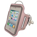 iGadgitz Pink Reflective Anti-Slip Neoprene Sports Gym Jogging Armband for  ....