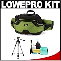 Lowepro Inverse 200 AW Beltpack Camera Bag (Leaf Green) + Tripod + Accessory Kit for Canon Rebel XSi, XS, T1i, XTi, 40D, 50D, Nikon D40, D60, D5000, D90, D300, D700, Olympus Evolt E-30, E-450, E-520, E-620, and Sony Alpha A200, A300, A350, A700 Digital SLR Cameras