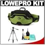 Lowepro Inverse 200 AW Beltpack Digital SLR Camera Bag (Leaf Green) + Tripod + Accessory Kit for Canon Rebel XSi, XS, T1i, T2i, EOS 50D, 5D, 7D, Nikon D3000, D5000, D40, D60, D90, D300, D300s, Olympus Evolt E-30, E-450, E-520, E-620, and Sony Alpha A230, A330, A380, A450, A500, A550, A850