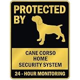PROTECTED BY  CANE CORSO HOME SECURITY SYSTEM  PARKING SIGN DOG