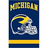 Michigan Wolverines NCAA Applique Banner Flag (44x28) Helmet