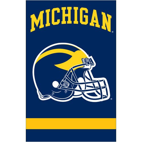 Michigan Wolverines NCAA Applique Banner Flag (44x28) Helmet