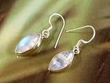 Image of Ladies 925 silver earrings with rainbow moonstone CH90