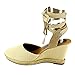 Beston CE04 Women's Platform Espadrille Lace Up Wedge Sandals Half A Size Small