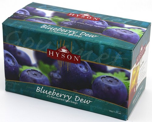 Hyson Tea, Blueberry Dew, Teabags, 25-Count Boxes (Pack of 24) by Hyson