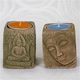 Set of 2 Buddha Tea Light Candle Holders - Free shipping